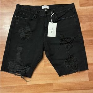 Frame Distressed Denim Shorts Size 34